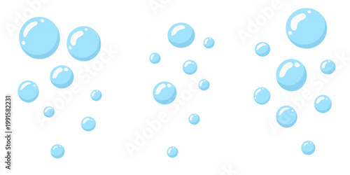 Air bubbles flat vector  element signs. blue water bubbles icon, gas balloons, water doodle flat vector, for patterns, card