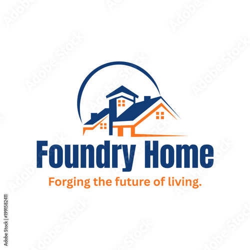  A bold, industrial logo merging heritage craftsmanship with modern design. Perfect for premium construction, real estate, and home brands.