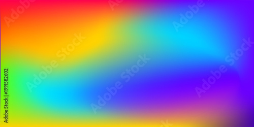 Rainbow rgb gradient background, red, yellow, green, blue colored wallpaper vector. Electromagnetic spectrum. Sun light ultraviolet colors. Multicolored wavelength.