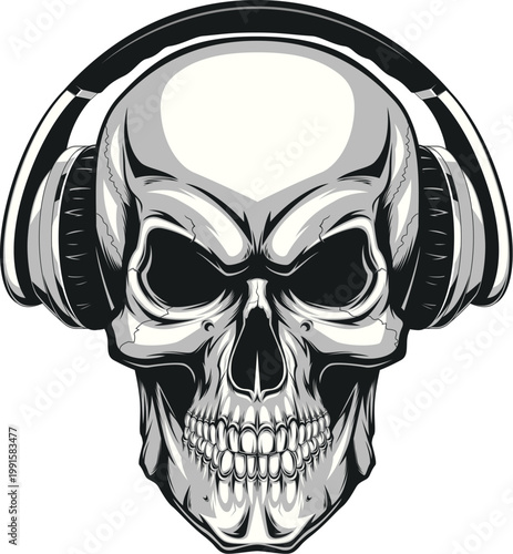 Skull Wearing Headphones