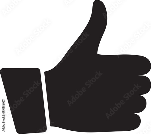 Black thumbs up symbol approval agreement