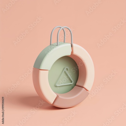 Abstract circular shape with a clothes hanger in the center