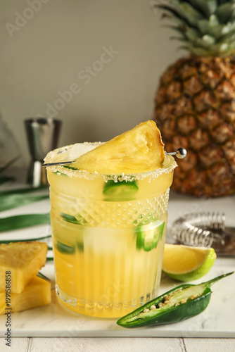 Glass of tasty margarita co...