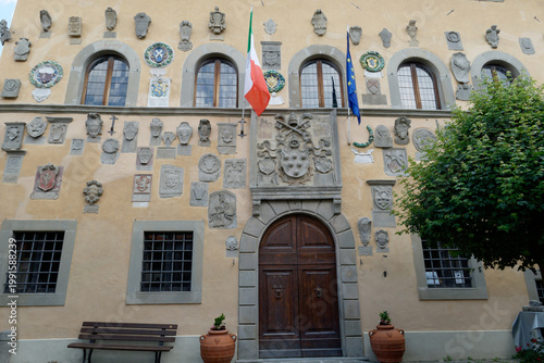 Cutigliano, the medieval village in the Apennines . View of the Palace of the Captains of the Mountain . Pistoia Tuscany, Italy