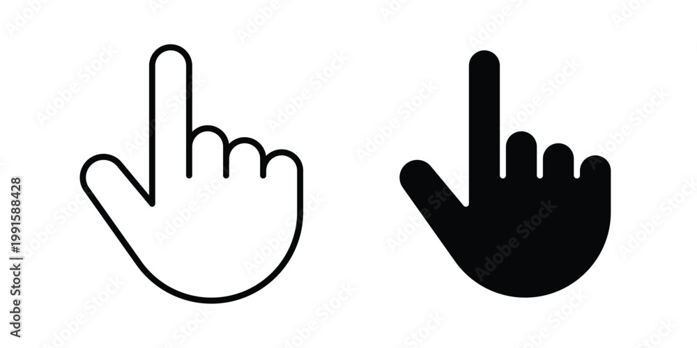 Fototapeta premium Hand pointer icon vector design Illustration pack for apps.