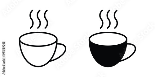 hot coffee icon vector design Illustration pack for apps.