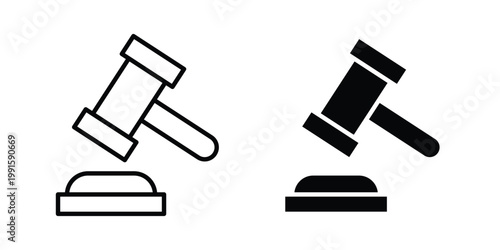 Judge gavel icon vector design Illustration pack for apps.