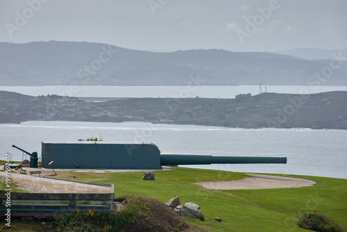 Antique cannons in Monte de San Pedro Park in A Coruna, a site of cultural interest.