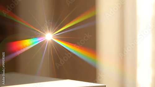 Colorful light spectrum show indoor setting photography bright environment close-up view science concept