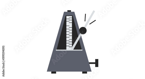A mechanical metronome icon showing musical tempo and rhythm timing tool.