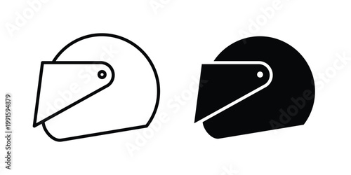 Motorbike helmet icon vector design Illustration pack for apps.