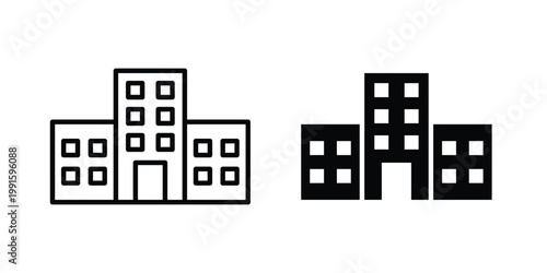 Office buildings icon vector design Illustration pack for apps.