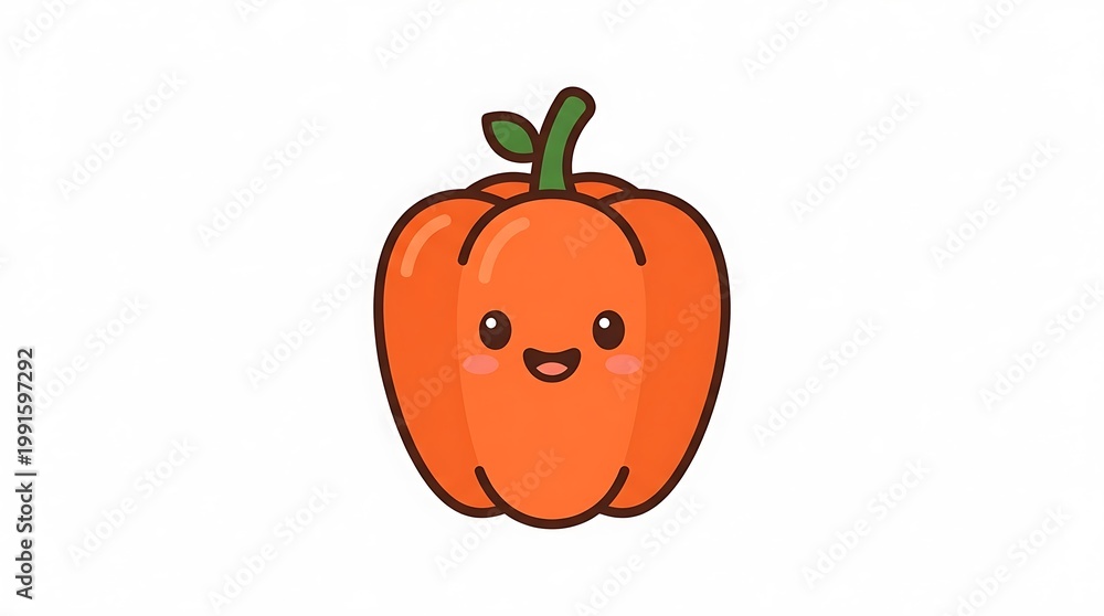 Obraz premium Smiling orange cartoon fruit character.