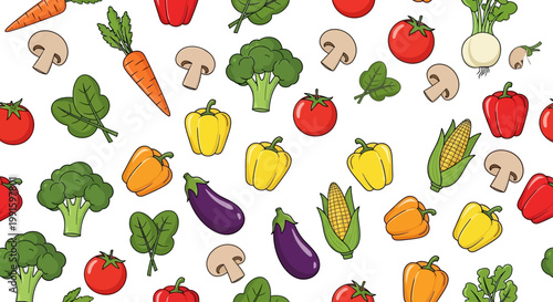 Colorful vegetables on white background.
