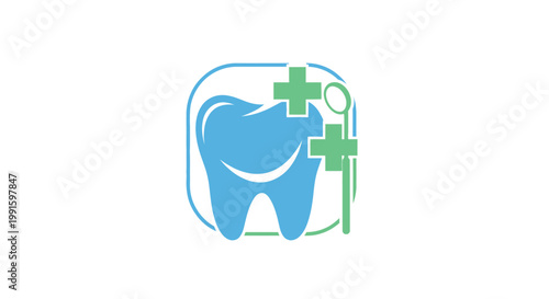 Dental Tooth Icon with Cross.