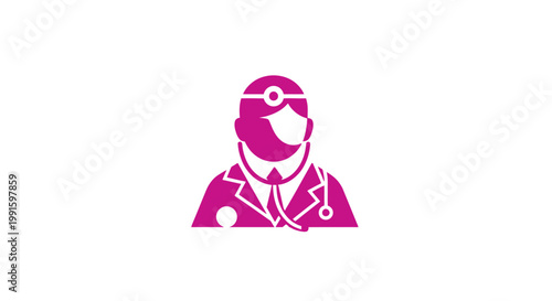 Doctor wearing face mask and headgear.