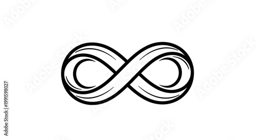 Infinity symbol in black color.