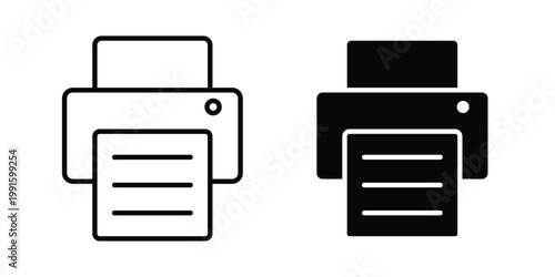 Print button icon vector design Illustration pack for apps.