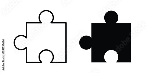 Puzzle piece icon vector design Illustration pack for apps.