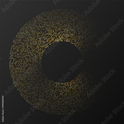 Abstract gold glowing halftone dotted background