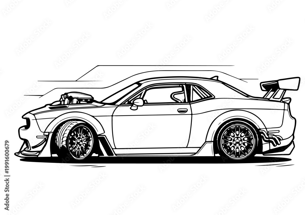 Fototapeta premium black sports car