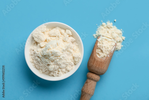 Bowl of powdered milk with ...