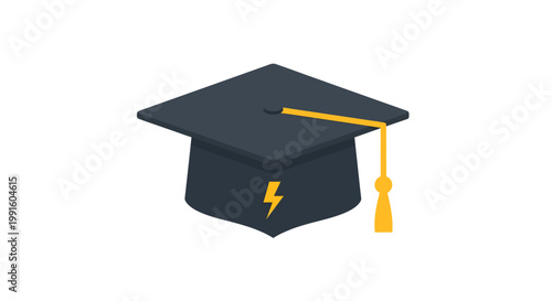 Graduation cap icon with lightning bolt symbol