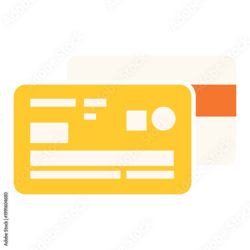Credit Card Vector Icon in Flat Style for Online Payment and Financial Transaction on White Background.
