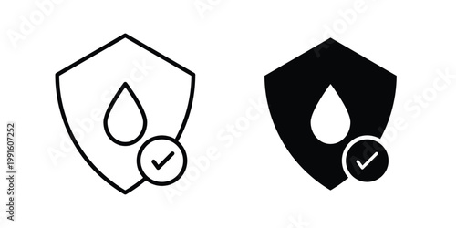 Waterproof icon vector design Illustration pack for apps.