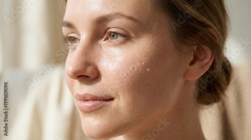 Skincare routine for glowing skin home lifestyle tips natural light close-up view