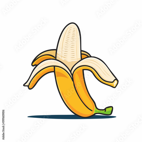Peeled Banana Illustration