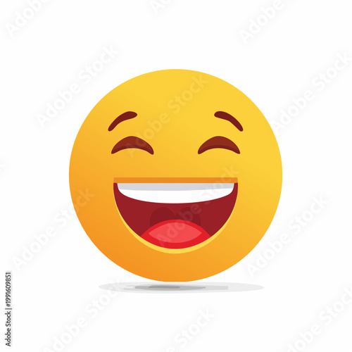 Joyful emoji face laughing with eyes closed