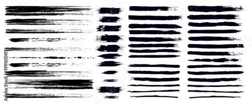 Beautiful Brushes vector collection. Grunge Elements - Brush strokes, ink paint brushes, grunge lines. Rectangle text box for social media and network. vector