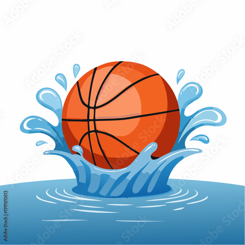 Basketball splashing into water