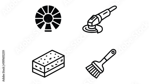 Construction Tool Set Icons: A collection of various construction tools, ready to represent the different aspects of the process.
