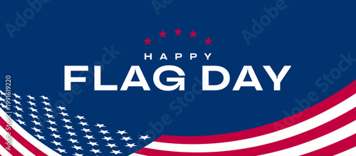 Happy Flag Day card banner, USA flag background