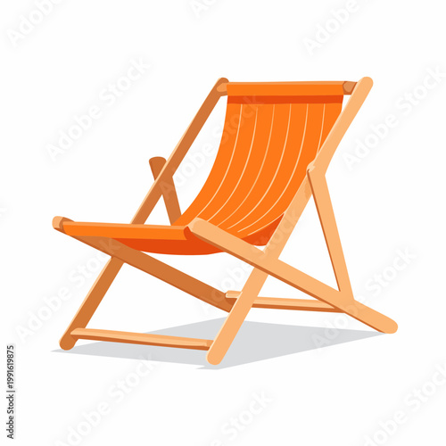 Orange Striped Deck Chair