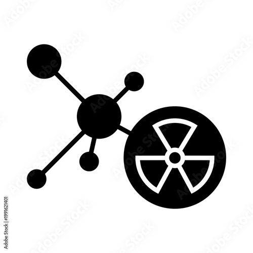 Radiation icon vector. Nuclear energy Illustration sign. Emitting symbol. Nuclear waste logo.