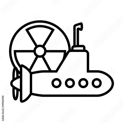 Radiation icon vector. Nuclear energy Illustration sign. Emitting symbol. nuclear submarine logo.