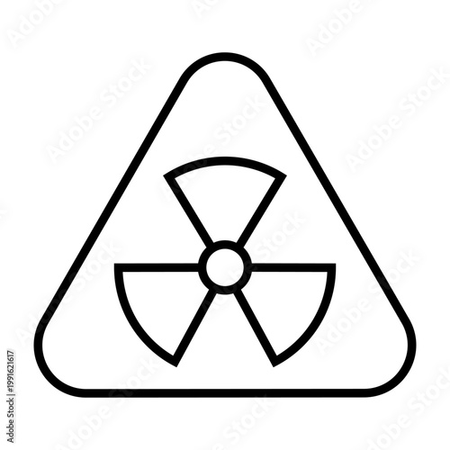 Radiation icon vector. Nuclear energy Illustration sign. Emitting symbol. Nuclear waste logo.