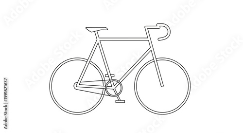 Bicycle with Thin Tires and Frame.