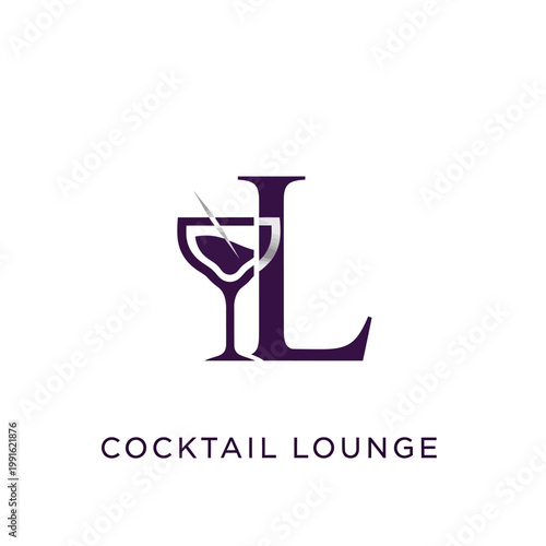 Cocktail Lounge Logo Design Concept.