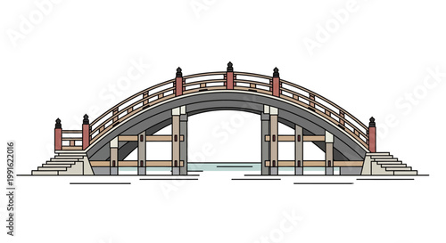 Detailed illustration of a bridge.
