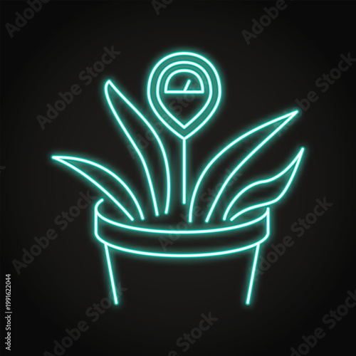 Moisture sensor neon icon