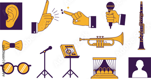 Saxophone player performing live on stage at a crowded music festival