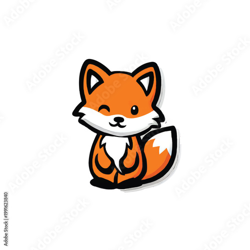 Cartoon Fox Character Illustration 1.