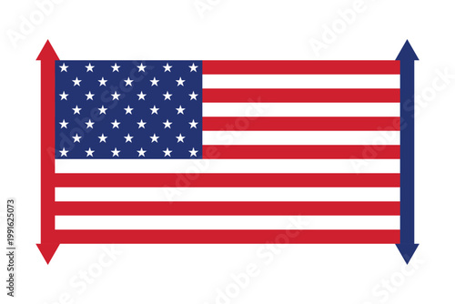 United States of America flag. United States flag presentation on a transparent background