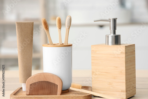 Holder with toothbrushes, t...