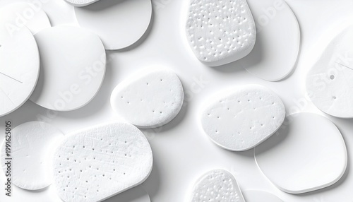 Various white stones arranged closely together