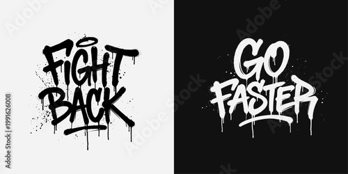 Graffiti Lettering Set – Street Spray Typography Vector Design 